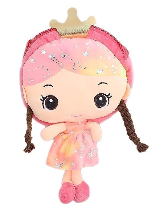 Princess Doll Plush Sling Bag for Girls | Soft & Cuddly Toy Shoulder Bag with Adjustable Strap | Cute Cartoon Crossbody Purse for Kids, Toddlers & Gifts | (Pink)-image-23