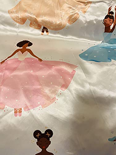 Image of Satin Pillowcase to retain Hair Moisture (Ballerina - Set of 2 Toddler Size Pillowcase 13 x 18 inches)