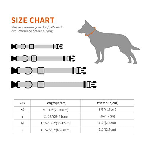 Audwud Thick Nylon Collar,Classic Adjustable Dog Collar In Multiple Colors,Suitable For Small, Medium And Large Dogs,4 Sizes #TOP4