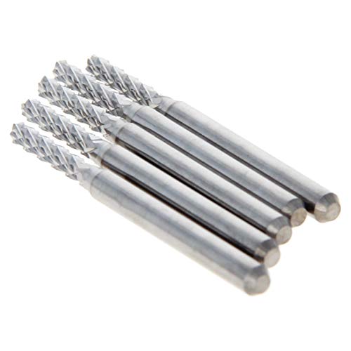Utoolmart 2.4mm 5pcs Thread Straight Shank End Mill Cutter HSS-AL Spiral Bits Cut Assembled On Milling Machines Carbide