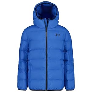 Under Armour boys Pronto Colorblock Puffer Jacket, Mid-weight, Zip Up Closure, Repels Water