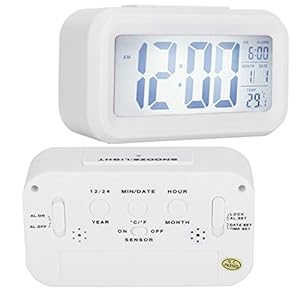 LCD-wekker, sluimerfunctie Stijlvolle elektronische klok voor kinderen(wit)