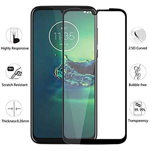 Image of Screen Protector for Motorola Moto G8 Plus (Black) Tempered Glass Edge-to-Edge 6D Screen Guard With Installation Kit