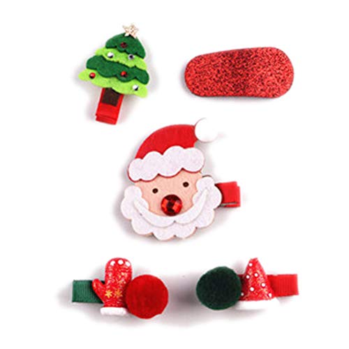 ARAUS Pinza de Pelo de Navidad Cartoon Hair Clip Kids Christmas 6 piezas Navidad Horquilla para Niños Chicas Bebé