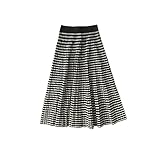 High Performance-Price Ratio Women's Plaid Drape Full Length A-line Knee-Length Wool Knitted Umbrella Skirt Office Skirt