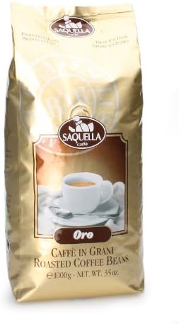 Saquella Espresso "ORO" Slow Roasted Gourmet Italian Espresso Coffee Beans 1kg
