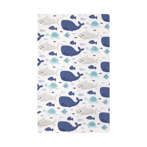 Image of Hudson Baby Cotton Flannel Burp Cloths 12-Pack Bundle, Sea Friends, One Size