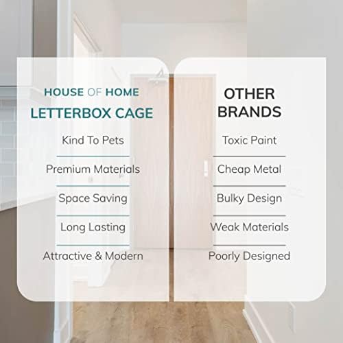House of Home - Extra Large Letterbox Cage for Wooden Doors - Easy Access Post Box Cage for Door, Black Letter Catcher, Mail Basket Front Door - Perfect for Puppy or Dog Owners