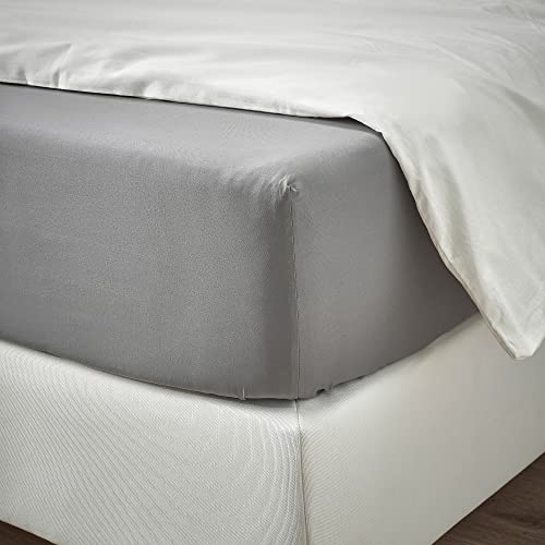 Drap-housse gris 140x200 cm RÖNNVECKMAL pour lit double confortable - 3