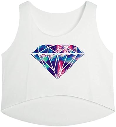 Cute Emoji Crop Tops Shirts Top Tank Sleeveless Diamond Penny (Free Size)