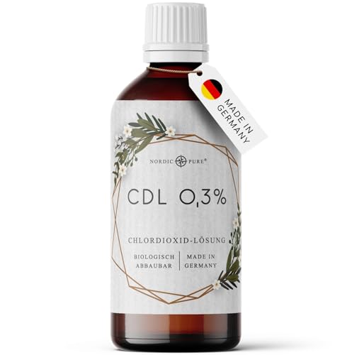 CDL - 100ml Chlordioxid Lösung 0 3% von Nordic Pure | Chlorine Dioxide Solution in Braunglasflasche zur Trinkwasserdesinfektion (100ml)