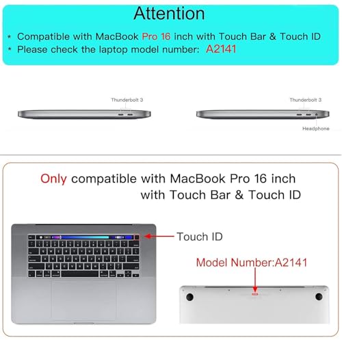 Image of MOCA Pro 16 Inch Laptop Case 2019 2020 A2141 Slim Protective Plastic Hard Shell Cover with Touch Bar and Touch ID Support (Pink, Pro 16 inch 2019-2020)