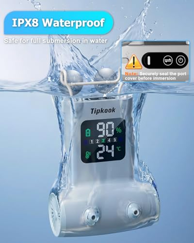 Tipkook Bath Jet Spa, IPX8 Waterproof Rechargeable Bath Machine for Tub with 13000 mAh, LED Display, 5 Speed Modes,3 Bubble ModesJet for Home Spa, Relaxing,Valentine's Day Gift(Beige) - Image 4