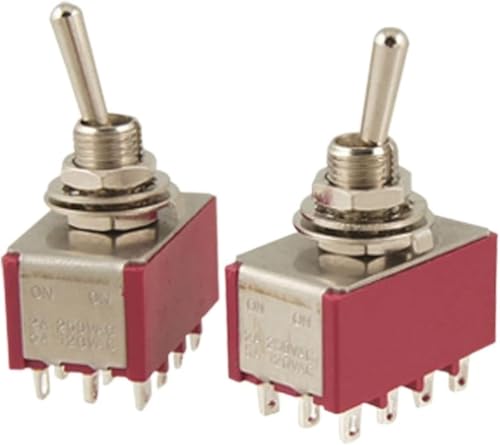 Interrupteur à bascule 12 broches 4PDT, solution pour inverser deux circuits ON/ON
