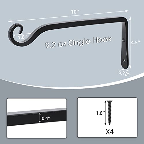 Gtongoko 6-10-15 Inch Sturdy Hanging Plant Bracket - Decorative Plant Hanger For Hanging - 2 Pack (10 Inch) #TOP1