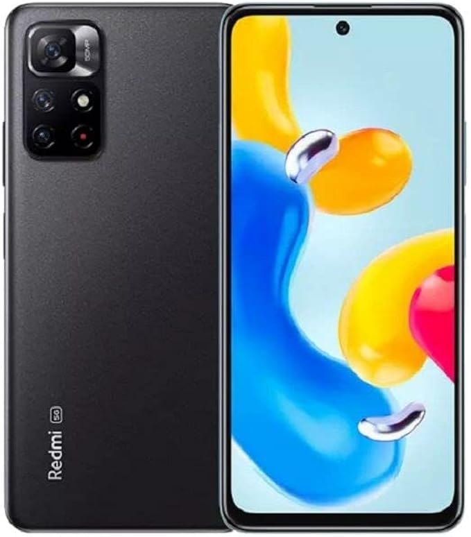 Xiaomi Redmi Note 11S 5G + 4G Volte 128GB + 4GB Factory Unlocked 6.6" Quad Camera 108MP Night Mode (NOT Verizon Metro Tmobile Sprint Boost Cricket At&t) (w/Fast Car Charger Bundle) (Midnight Black)