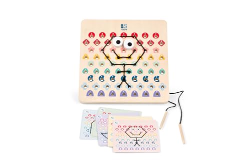 Jeu en bois de motricité fine Thread and Code pour enfant GA519