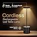 P-Maggia Cordless Table Lamps Set of 2, 3 Color Stepless Dimming, Rechargeable Battery Operated Lamp, Outdoor Cordless Lamp, for Dining Room, Living Room, Bedroom (Black)