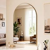 MYlovelylands Gold Metal Frame Bathroom Arch Mirror for Over Sink, 24x36 Inch Rounded Arched Tempered Mirror, Wall Vanity Mirror for Farmhouse, Modern Luxe Mirror for Bedroom, Living Room, Entryway