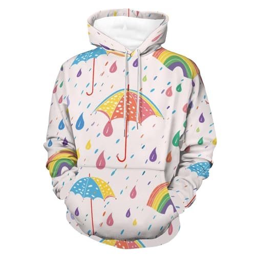 Sweat à capuche gouttes de pluie pour homme et femme, hoodie imprimé multicolore en taille S