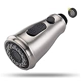 Kitchen Faucet Sprayer Head Replacement Part for Kitchen Sink Faucet, Pull Out Spray Head with Pause Stream and Spray Modes, Only for G1/2 Connector - Brushed Nickel