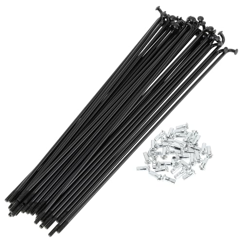 RATCHROLL 1 Set Universal Bicycle Spokes 12G 189mm Length Bike Wheel Spokes Nipple Black Carbon Steel