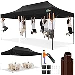 COBIZI 10x20 Pop up Canopy Without Sidewall Heavy Duty Commercial Outdoor Gazebo Easy Up Wedding Party Tents for Parties with Roller Bag, All Season Wind & Waterproof UPF50+(Upgrade Hexagonal Tube)