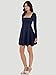 ADEWEL Women's Square Neck Ruffle Hem Mini Dress Long Sleeve A Line Pleated Dress for Women Corset Short Party Dresses Navy Blue