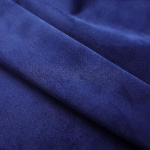 Rideau occultant isolant à œillets bleu velours protection thermique - 4