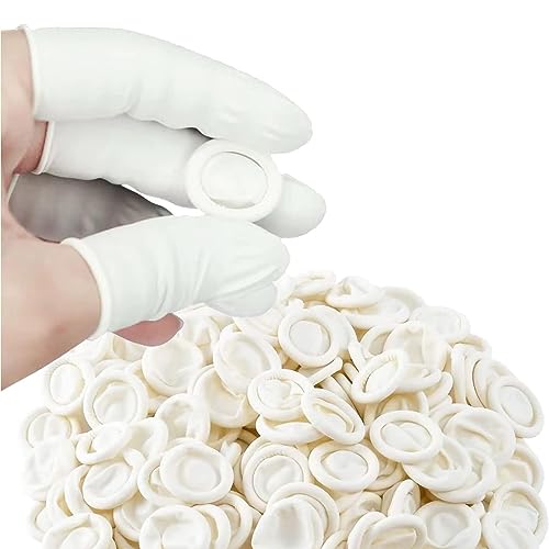 USTNIR 100 Unidades de cunas Desechables de látex para Dedos, Fundas de látex para Manos, Protectores de Dedos de Manos, cunas para Dedos lesionados, Arte de uñas, Bricolaje, reparación electrónica