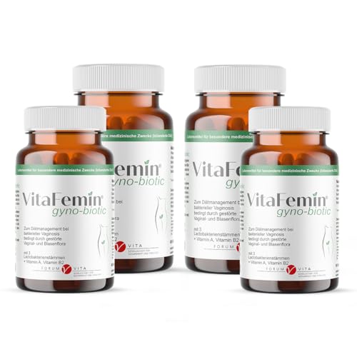 Blasenflora Kapseln - Probiotika bei bakterieller Vaginosis - Blasenentzündung (Harnwegsinfektion) - Gyno-biotic *Apotheken Qualität seit 25 Jahren* (4x 60 Kapseln)