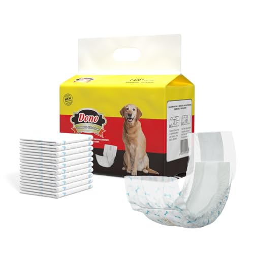 Image of Dono Disposable Dog Diapers- 20pcs, Dog Wraps for Male Dogs with Wetness Indicator, Super Absorbent Doggy Diapers for Small Dogs