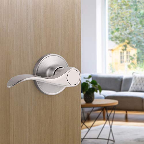Gobrico 6 Pack Hall And Closet Wave Door Levers In Satin Nickel Interior Passage Door Handles Locksets #TOP1