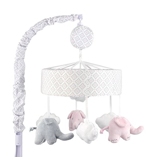 Just Born Musical Mobile, Grey/Pink Elephants