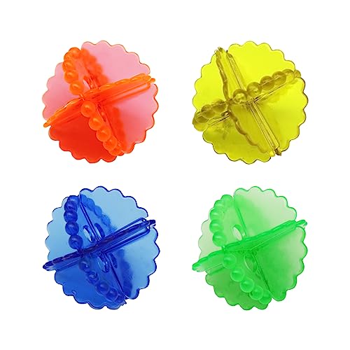 LuckyOpt Laundry Balls, 4Pcs Silicone Laundry Scrubbing Balls for Enhancing Machine Cleaning Power, 2In Dryer Balls Static Reducer for Reducing Wrinkles and Static Electricity, Random Color (A)