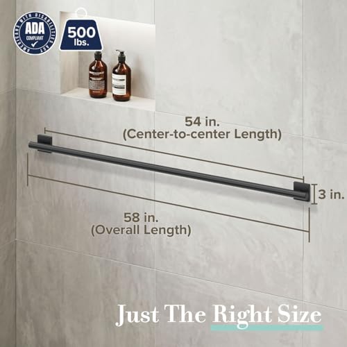 Image of Elevate 54 inch L Grab Bar, Matte Black