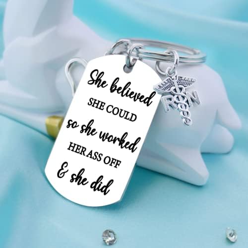 Nurse Gifts for Women Nurses Keychain for Labor And Delivery Nurse Graduation Gift Medical and Doctor Graduation National Nurses Day Gifts for Women Appreciation Gift for Her -She Believed She Could