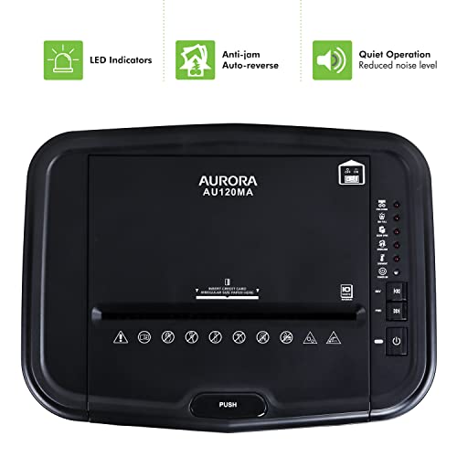 Aurora AU120MA 120-Sheet Auto Feed High Security Micro-Cut Paper Shredder / 30 Minutes (Black)