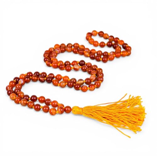 Mala pierre de soleil rouge 108 perles : retrouvez le calme en méditation