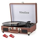 Vinilos Record Players for Vinyl with Speakers Turntable with Speakers Bluetooth/Bluetooth Output Record Player Tocadiscos Phonograph Suitcase Portable Record Player with 3-Speed