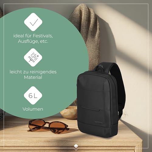 Travelite Crossover Bag, Tabletfach bis 9,7 Zoll, WORKFLOW Schultertasche aus recyceltem Material mit Sicherheitsfach, Umhängetasche 32 cm, 6 Liter