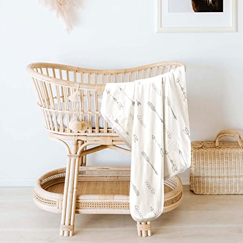 Image of GRSSDER Baby Blankets Super Soft Jersey Knit Swaddle Blanket for Baby Girls and Boys, Double Layer Receiving Blankets 34 x 44 Inches Extra Large for Baby Swaddling, Simple Arrow