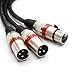 SiYear XLR Splitter Cable - XLR Female to Dual Male 3 Pin Patch Y Cable Balanced Microphone Splitter Cord Audio Adapter (50CM-2PACK)