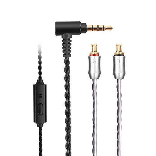 単結晶銅 Audio-technica オーディオテクニカ ATH-LS400 LS300 LS200 LS70 LS50 E40 E50 E70 対応 交換用 リケーブル ビバボ 【プラグ 3.5mm 4極 バランス マイク付き】 iPhone/Andr