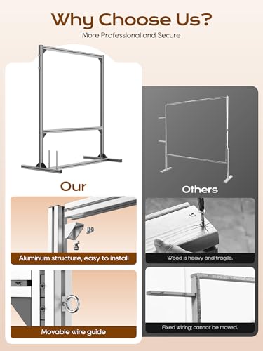 Image of NODOCA 53'' Tufting Frame with Spikes, Aluminum Metal Tufting Frame for Rug Making, Tufted Frame for Beginners, Tufting Cloth Stand for Carpet Making, Tufting Supplies