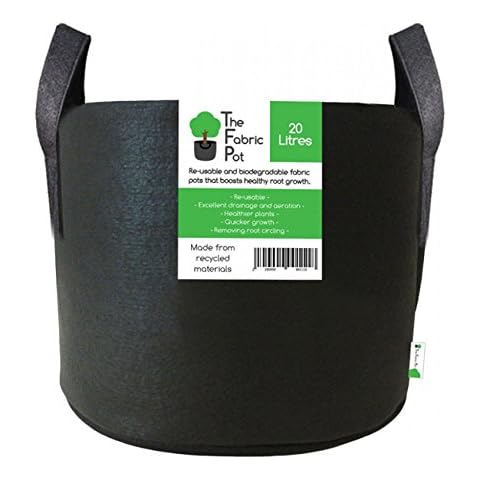 The Fabric Pot Hydroponics Fabric Pot Breathable Pots Container Grow Bag Plant Litre UK (20L, Black Round) Cover