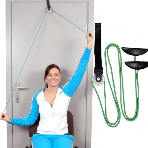 Image of AARAM Shoulder Pulley with Rope & Door Strap | Physiotherapy Exercise Kit for Frozen Shoulder, Rotator Cuff & Paralysis Recovery | Smooth Action Pulley for ROM & Strengthening Exercise