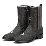 El Compadre Stingray Leather Cowboy Boots, Chelino...