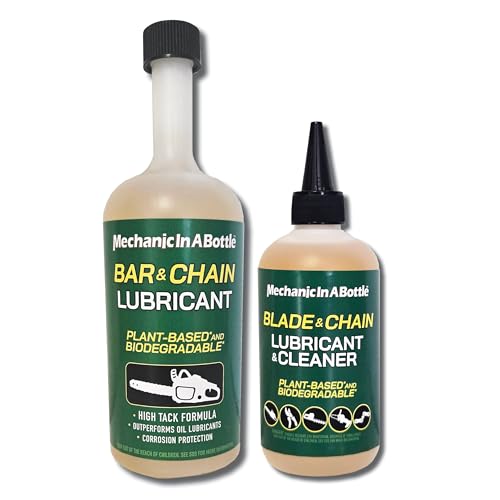 Mechanic In A Bottle Hedge Trimmer & Chainsaw Lubricant Kit - Premium Bar & Chain, Blade Cleaner and Lubricant - Made in The USA!