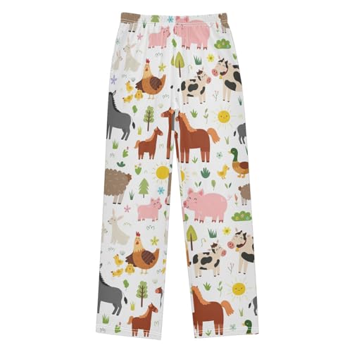 ZZXXB Donkey Cow Boys Long Pants Soft Trousers Elastic Waist Kids Lounge Bottoms with Pockets S-XL